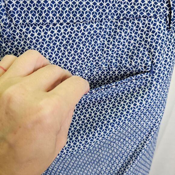 Dalia Blue Geometric Print Cropped Pants Size 6 - Picture 11 of 11